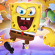 An angry-looking SpongeBob SquarePants punches at the camera with several other Nickelodeon cartoon characters backing him up.